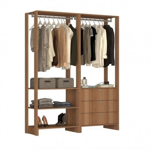 Estante Closet Yes com 3 Gavetas e 2 Cabideiros - Montana