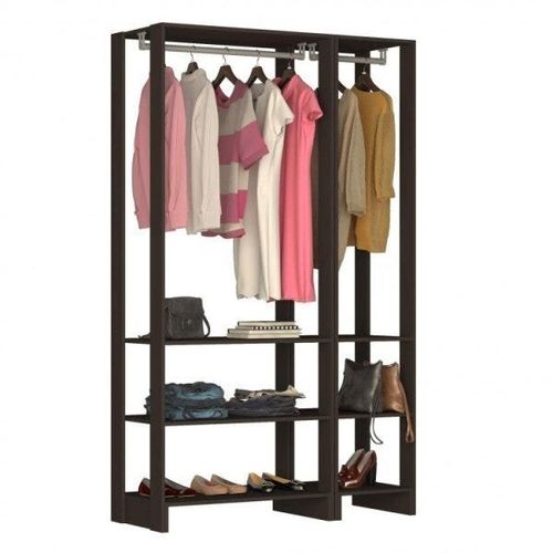 Estante Closet Yes 120cm com 2 Cabideiros - Grafite