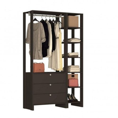 Estante Closet Yes 120cm 1 Cabideiro e 6 Nichos - Grafite
