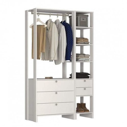 Estante Closet Yes 120cm com 5 Gavetas e 5 Nichos - Branco