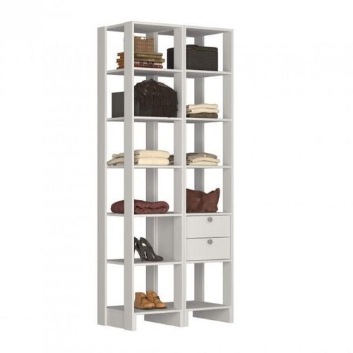 Estante Closet Yes 80cm c/ 11 Nichos e 2 Gavetas - Branco