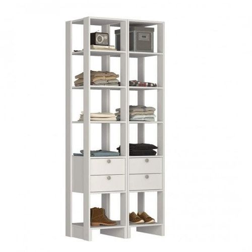 Estante Closet Yes com 4 Gavetas e 10 Nichos - Branco