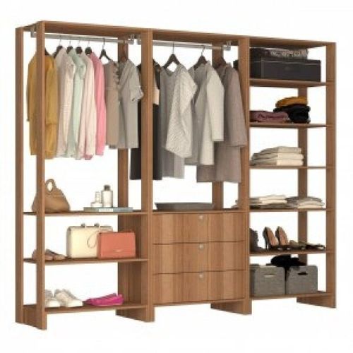 Estante Closet Yes com 2 Cabideiros e 3 Gavetas - Montana