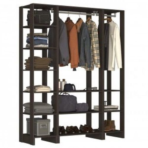 Estante Closet Yes com 2 Cabideiros e 10 Nichos - Grafite