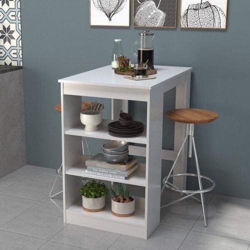 Mesa Bancada 2 Lugares com Nichos Linha B'S Branco Branco