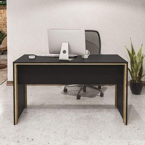 Mesa de Escritório Los Angeles 135 cm - Preto/Carvalho