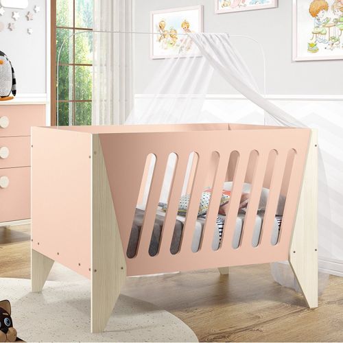 Berço Mini Cama Hope - Rosa/Natural