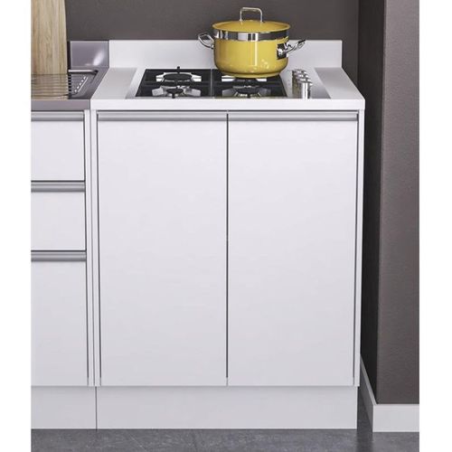 Balcão para Cooktop 2 Bocas Mali com 2 Portas Branco CasaTema
