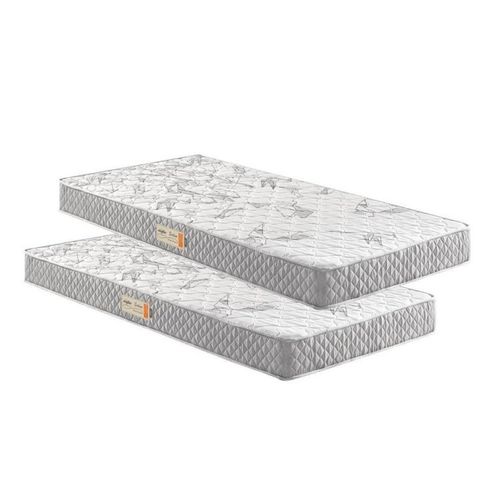 Kit 2 Colchões Solteiro D23 Ecoline 88x188x14 Ecoflex Cinza