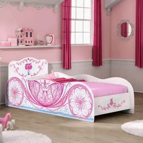 Cama Infantil Carruagem Branco Acetinado