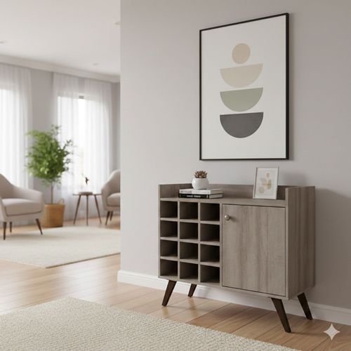 Adega Retrô 1 porta e 12 porta Garrafas - Rústico