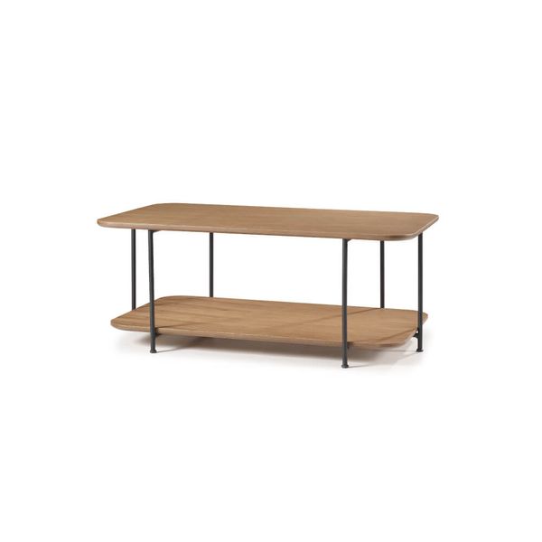 Mesa de Centro Industrial 90 cm - Amêndoa/Preto