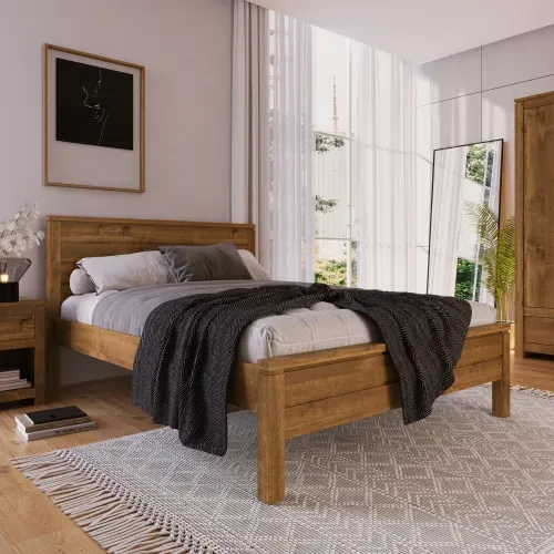 Cama de Casal Madma em Madeira Taeda - Garapa