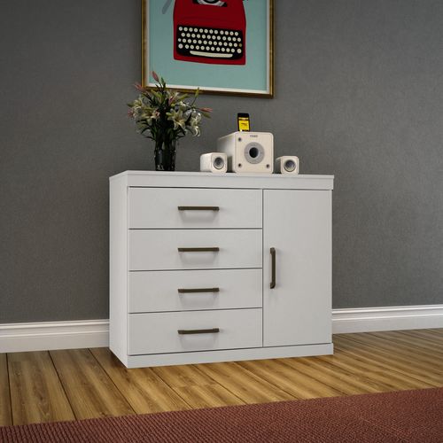 Cômoda Sapateira 1 Porta 4 Gavetas Plus Branco