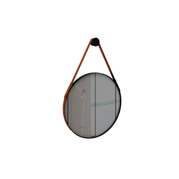 Espelho Decorativo Redondo Onix 60 cm - Preto/Caramelo