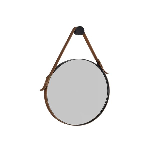 Espelho Decorativo Redondo Onix 87 cm - Preto/Caramelo