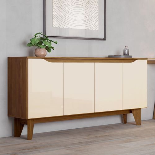 Buffet Quartzo com 4 Portas - Nature/Off White