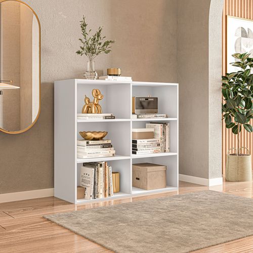 Estante Livreiro Zurich com 6 Nichos - Branco
