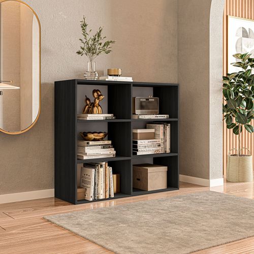 Estante Livreiro Zurich com 6 Nichos - Preto