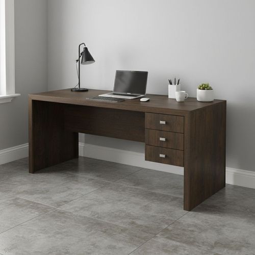 Mesa de Escritório com 3 Gavetas - Rústico