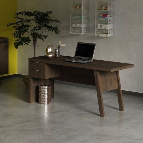 Mesa de Escritório 1,63m com 2 Gavetas - Rústico