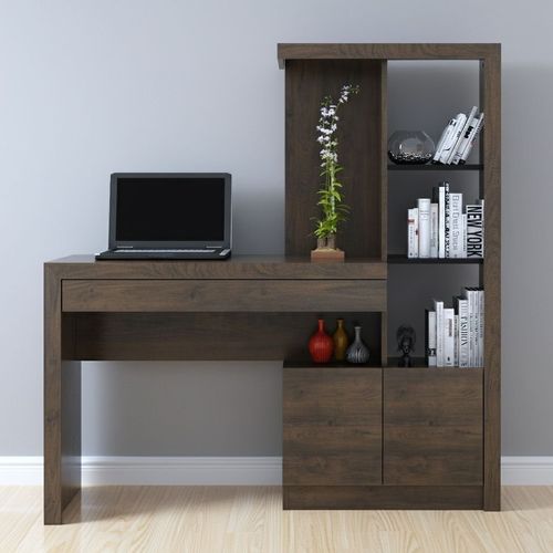 Estante Escrivaninha com 1 Gaveta e 3 Nichos - Rústico