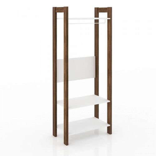 Estante Closet com 3 Prateleiras - Branco/Nogal