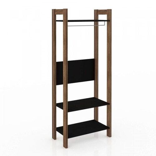 Módulo para Closet Aberto Az Preto/Nogal Preto/Nogal