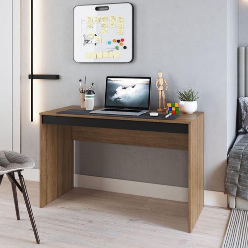 Escrivaninha Mesa Escritório Mesa Gamer B23 120cm Mel E Preto Mel/Preto