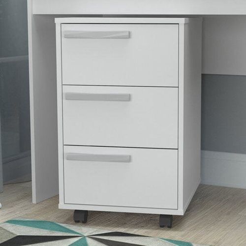 Gaveteiro com 3 Gavetas e Rodízios B26 - Branco
