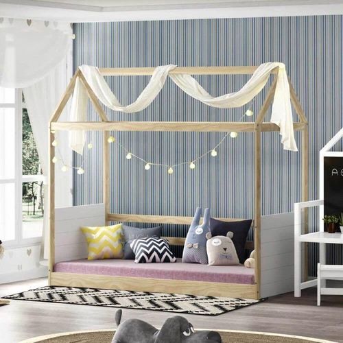 Cama Montessoriano Reversível Casinha Garden Casatema Marrom/Branco Branco/Natural