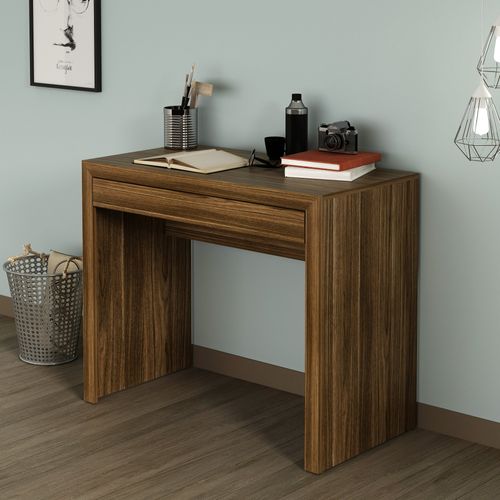 Mesa de Escritório com 1 Gaveta - Nogal