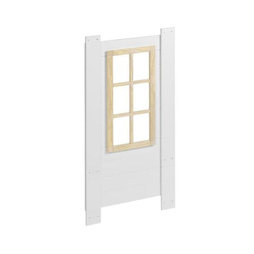 Kit Janela para Cama Montessoriano Casinha Garden - Branco/Natural - Casatema