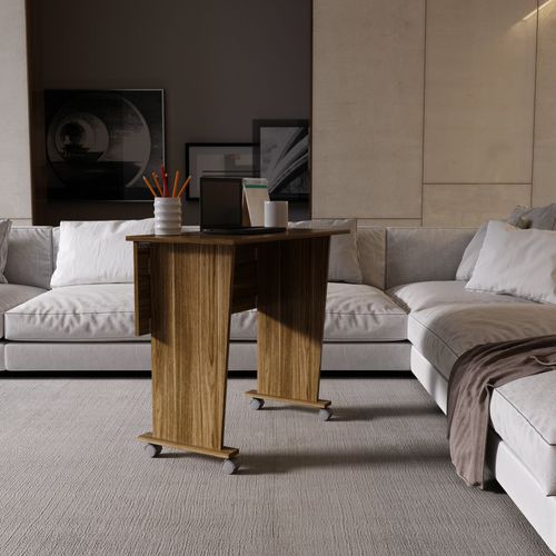 Mesa Dobrável com Rodízios - Nogal