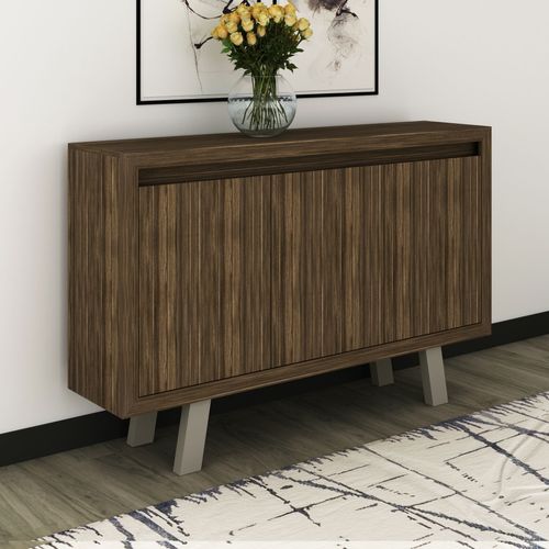 Balcão de Escritório com 3 Portas - Nogal/Fendi