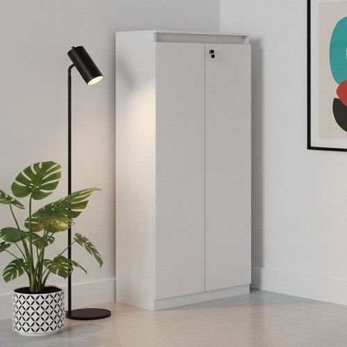 Armário para Escritório com 2 Portas com Chave ME4151 Tecno Mobili Branco Branco