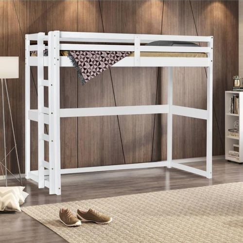 Cama Juvenil Solteiro Alta Prime III Branco - Casatema