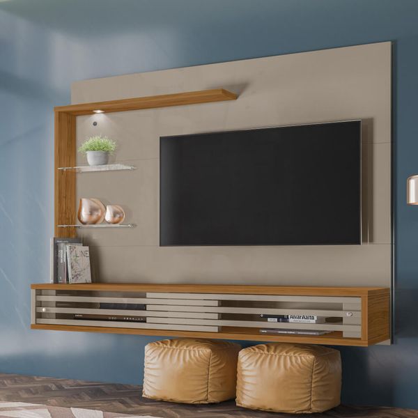 Rack Suspenso Select 2 Prateleiras de Vidro-Natural/Fendi