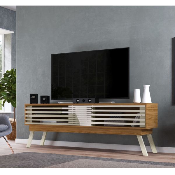 Rack Frizz com 2 Portas 182 cm - Off White/Natural
