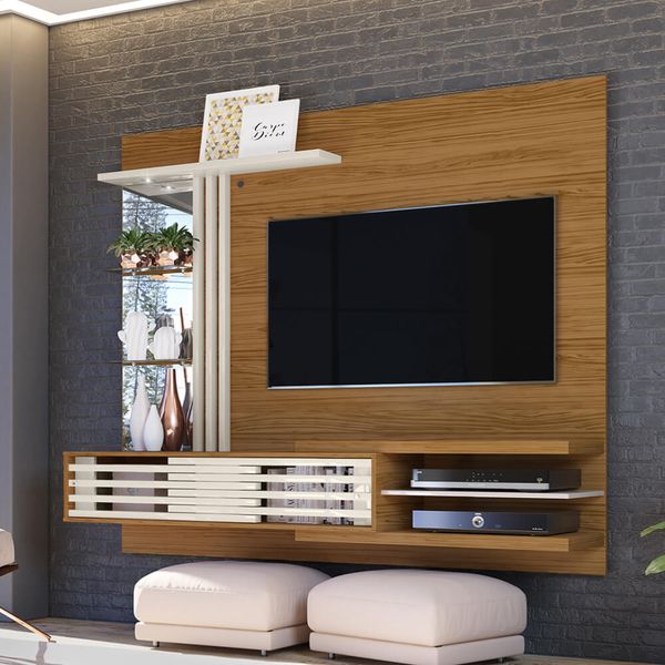 Rack Suspenso Frizz Supreme para TV de 55"-Off White/Natural