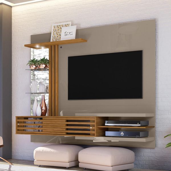 Rack Suspenso Frizz Supreme para TV de 55" - Natural/Fendi