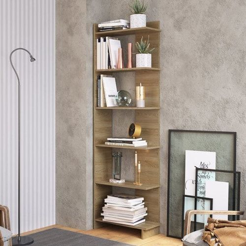 Estante Livreiro com 6 Prateleiras - Carvalho