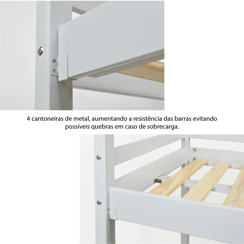 Beliche Infantil Montessoriana Garden RN Casatema Branco/Cinza