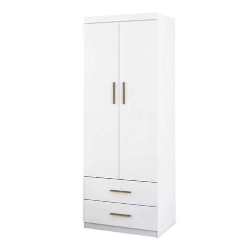 Guarda-Roupa Solteiro Modulado 2 Portas 2 Gavetas Chiara Branco