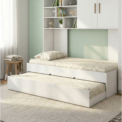 Cama Auxiliar Solteiro Juvenil para Modulado Chiara Branco
