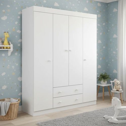 Guarda Roupa Infantil Eliza com 4 Portas - Branco