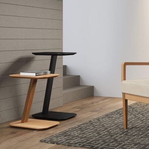 Conjunto 2 Mesas Laterais Delta - Preta/Natural