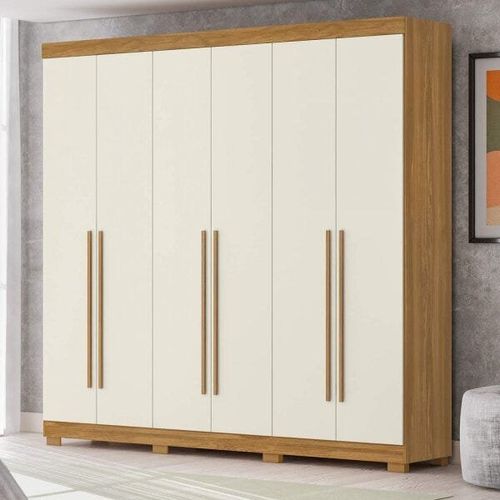 Guarda Roupa de Casal Belém com 6 Portas -Carvalho/Off White
