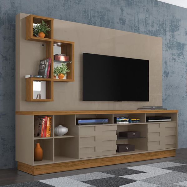 Rack com Painel Heitor para TV de até 65"- Natural/Fendi