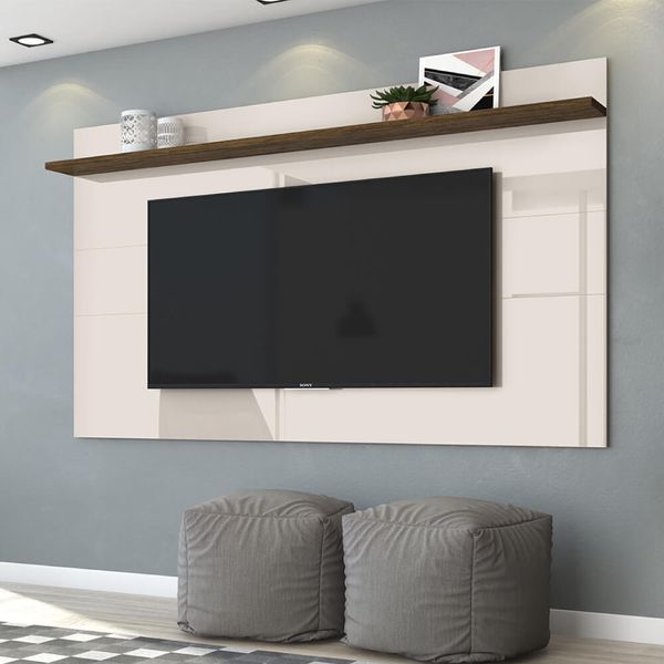 Painel Suspenso Lorenzo 1 Prateleira 182 cm - Off White/Savana